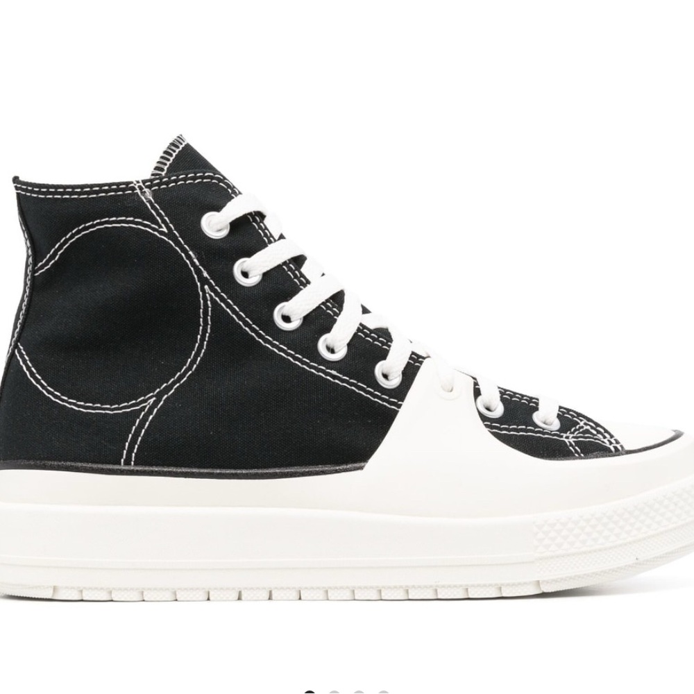 New nwot Converse CTAS Construct Black/Vintage White/Egret Sneakers Platform - Picture 3 of 11